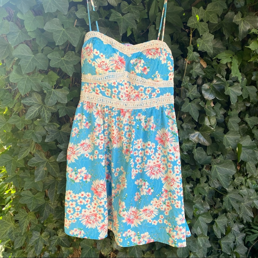 LAST CHANCE 🌙  teal blue flower dress mini